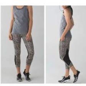 Lululemon Pace Rival Crop Leggings Ace Spot Grain Black Full-On Luxtreme size 4